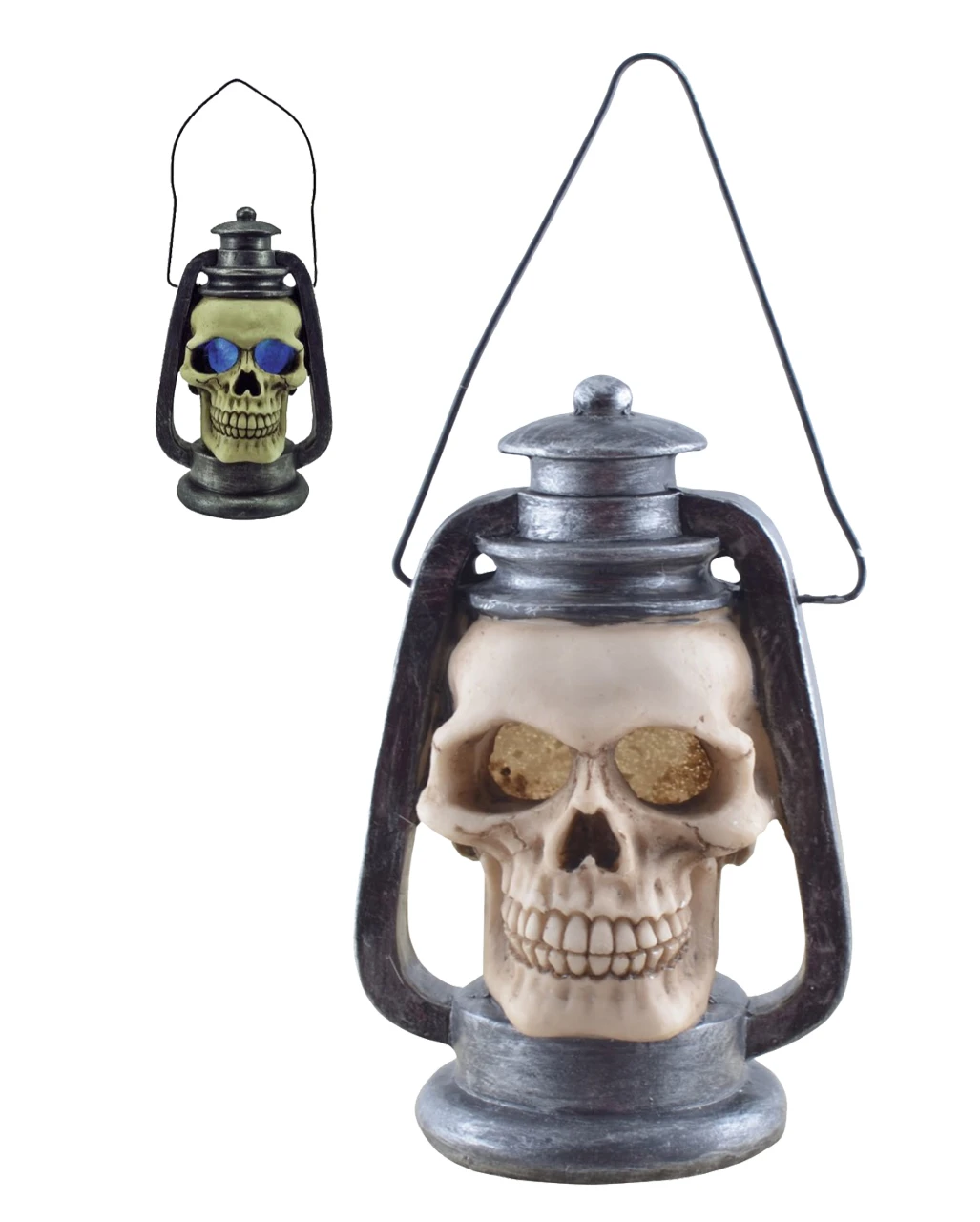 Totenkopf Laterne Mit LED Licht 15cm 1 Totenkopf Laterne Mit LED Licht 15cm