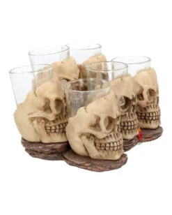 Totenschädel Schnapsglas Set 6 St. -Halloween Serien Geschäft totenkopf schnapsglas set totenschaedel schnapsglaeser skull shot glass set 50743 06