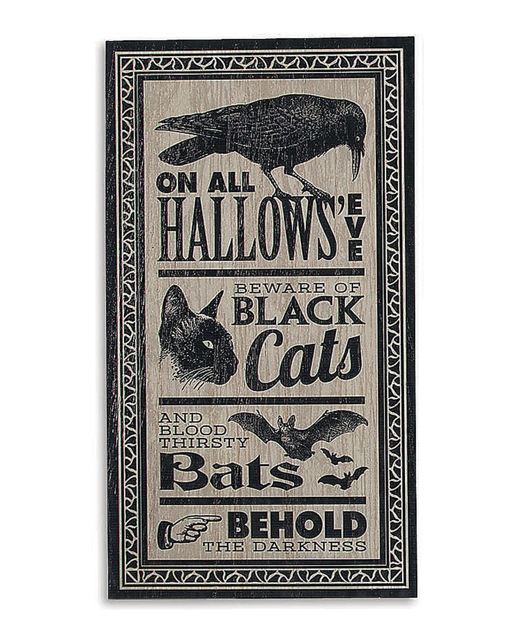 Antikes Halloween Schild "Hallows Eve" 46x24cm 1 Antikes Halloween Schild "Hallows Eve" 46x24cm