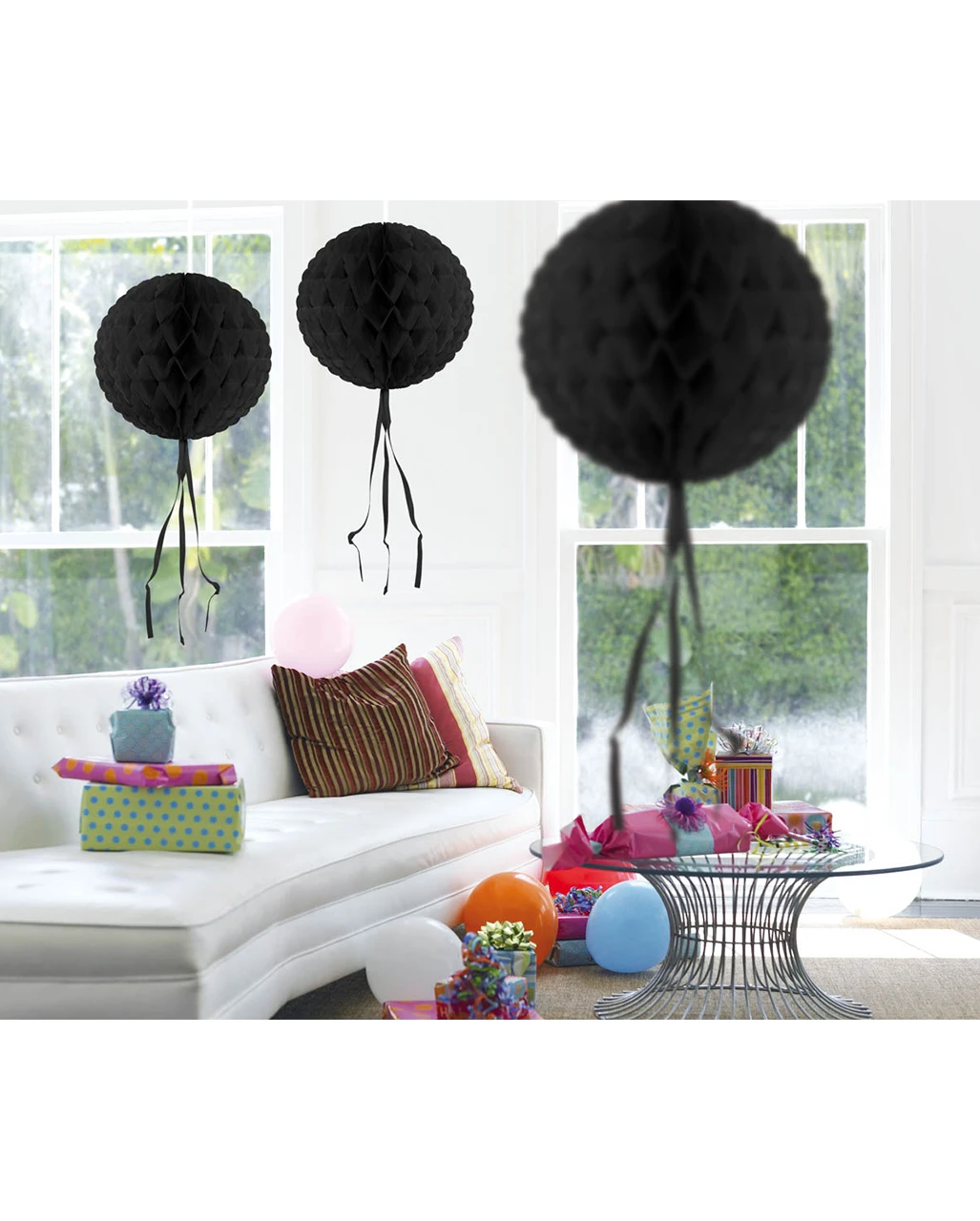 Schwarzer Wabenball 30cm 1 Schwarzer Wabenball 30cm