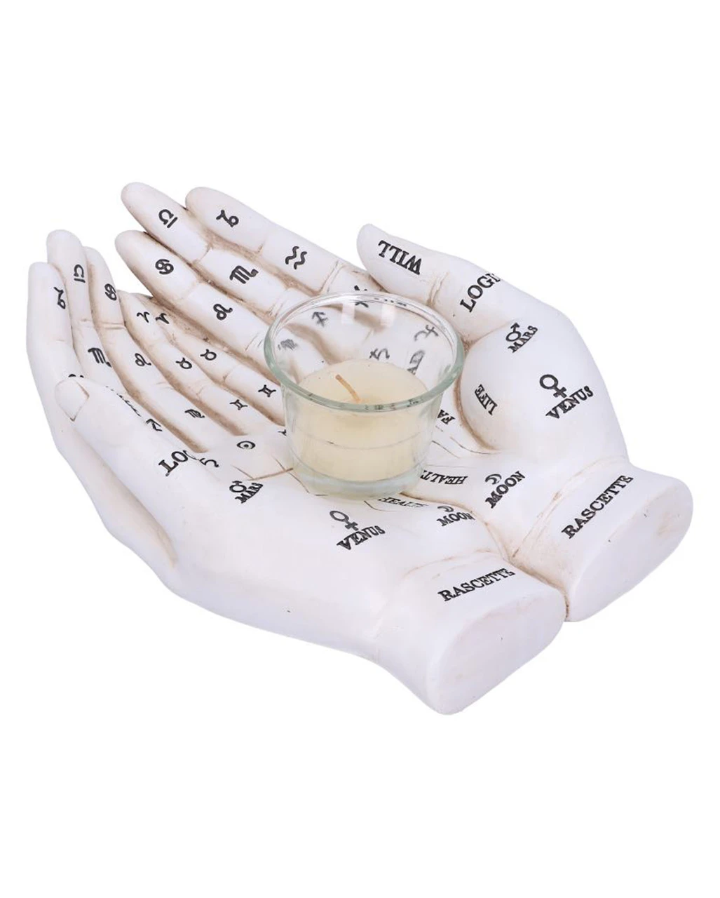 Weiße Chiromantie-Hände Teelichthalter 3 Weiße Chiromantie-Hände Teelichthalter – Bild 3