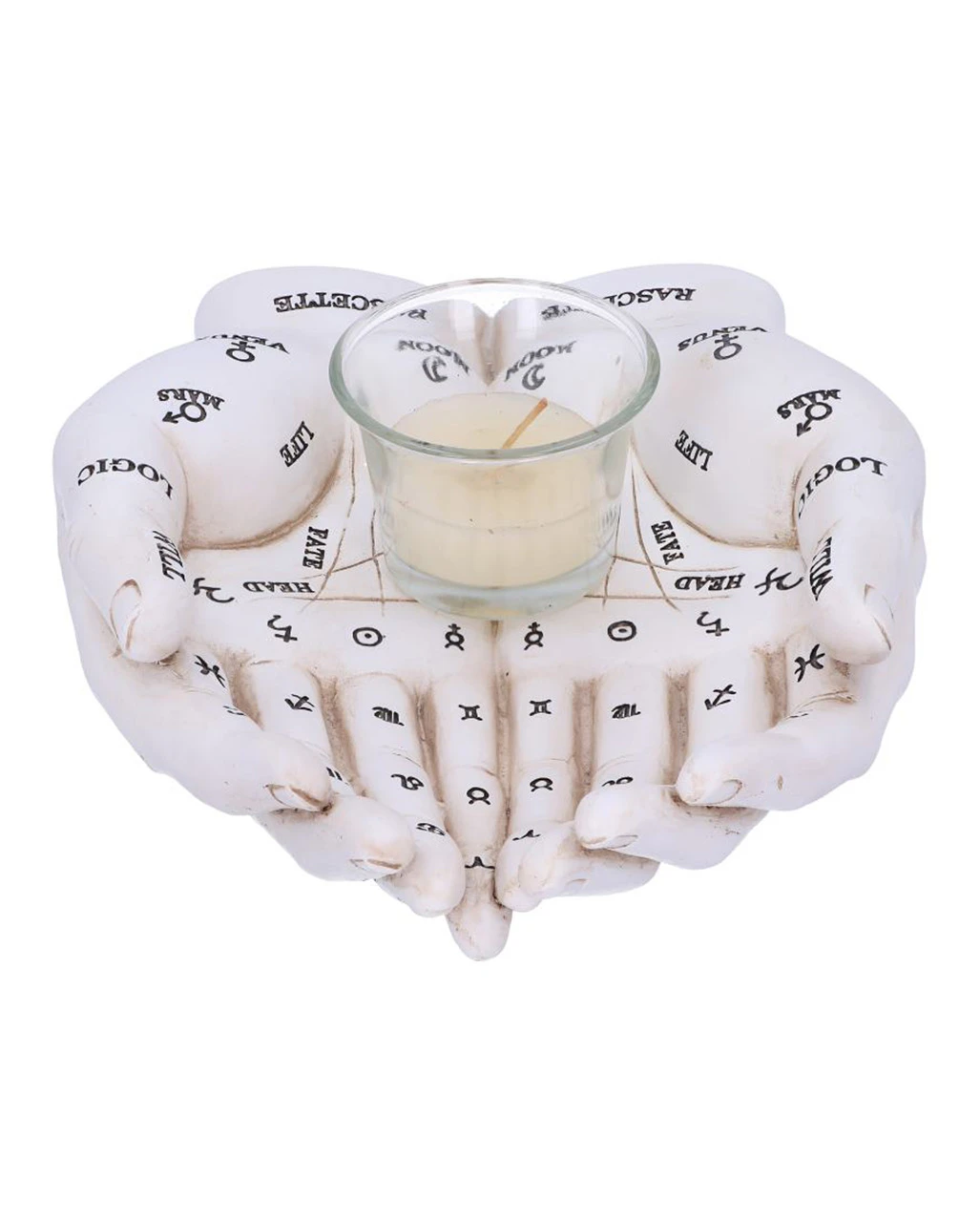 Weiße Chiromantie-Hände Teelichthalter 4 Weiße Chiromantie-Hände Teelichthalter – Bild 4