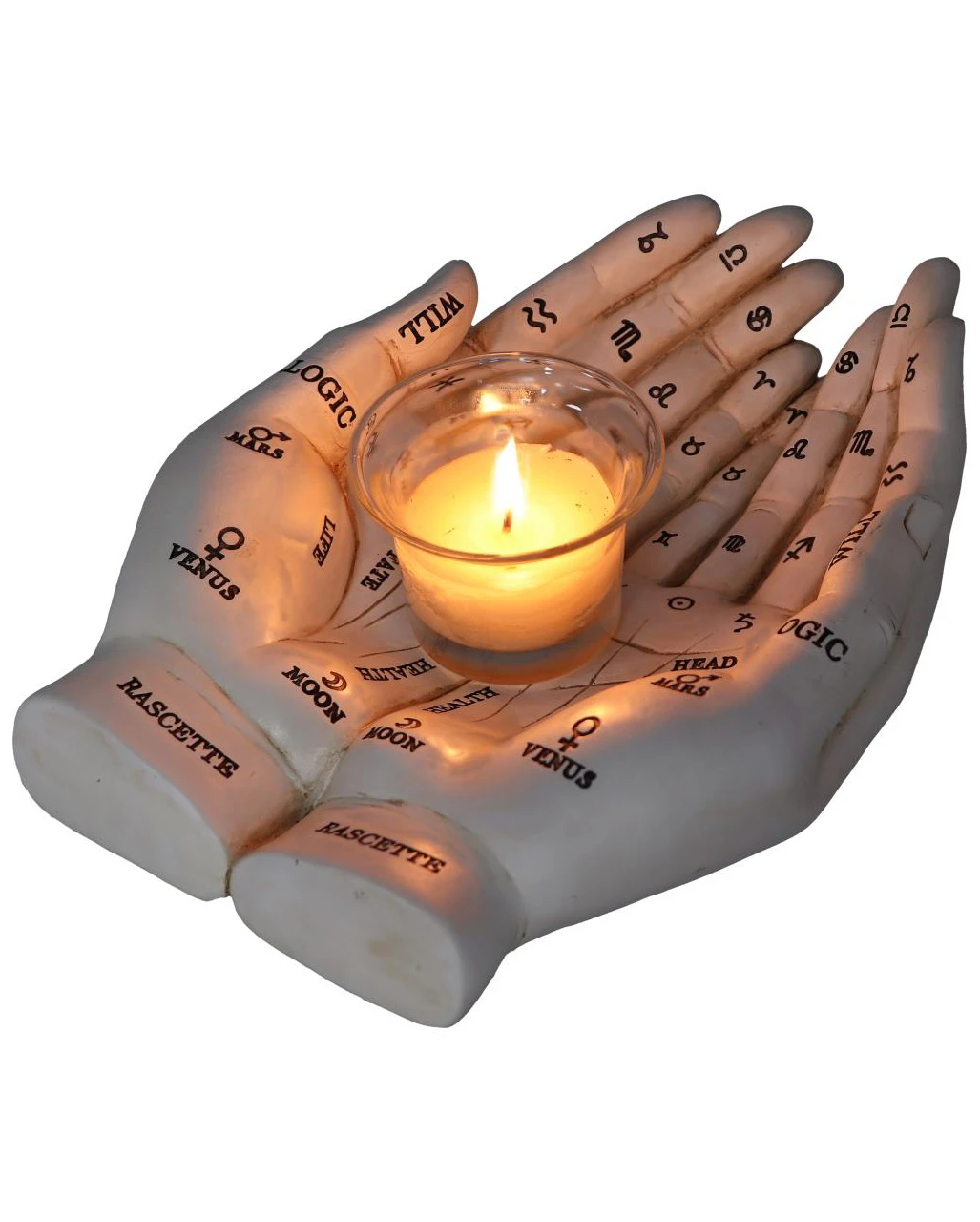 Weiße Chiromantie-Hände Teelichthalter 6 Weiße Chiromantie-Hände Teelichthalter – Bild 6